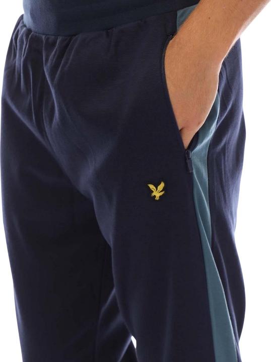Actual product image Lyle and Scott Mens Fleece Colour Block Stitched Fly Detail Jogging Bottoms (M)
