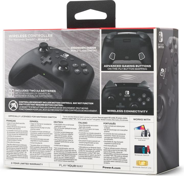 Actual product image PowerA Wireless Controller Midnight (Switch, Switch Lite, Switch OLED)