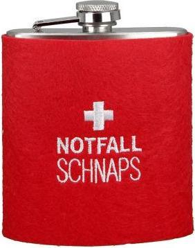 Produktbild Gilde Edelstahl/ Filz Flachmann Notfall Schnaps
