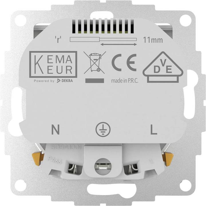 Productafbeelding 2USB 2U-449559 Contactdoos met USB-laaduitgang, verhoogde contactbeveiliging, VDE IP20 Zwart