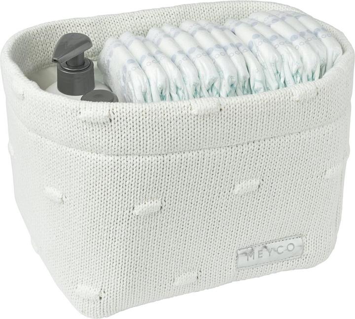 Meyco Panier à langer small Knots blanc cassé