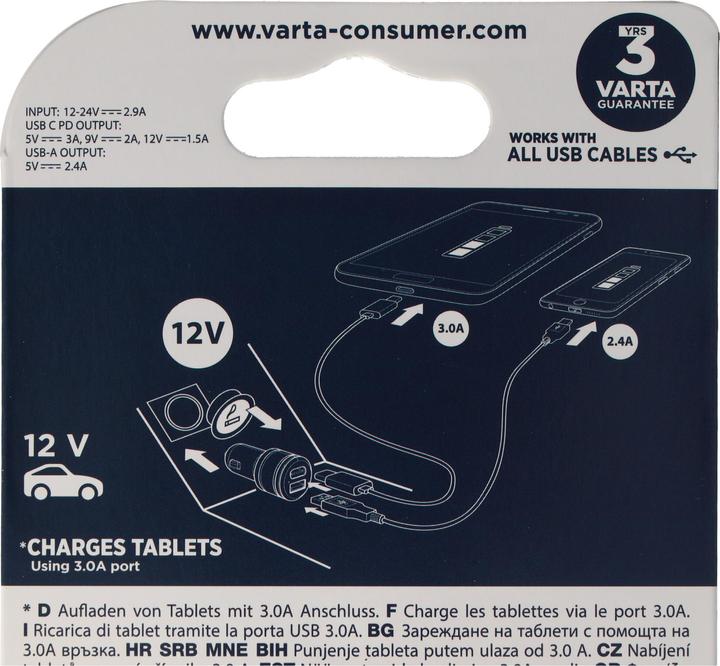 Actual product image Varta Car Charger Dual USB