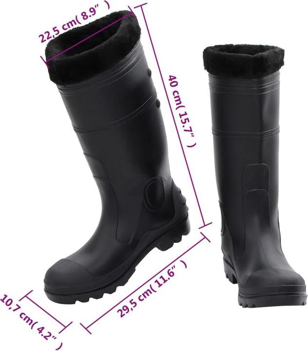 Image du produit VidaXL Bottes en caoutchouc avec doublure amovible Gr. PVC (43)