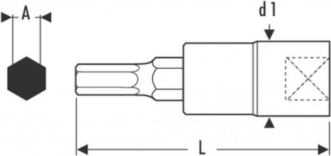 Produktbild DOUILLE TOURNEVIS 3/8" POUR VIS 6 PANS CREUX - 10MM. (3/8")