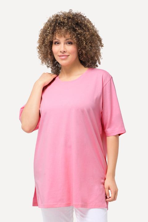 Actual product image Ulla Popken Basic Round Neck Short Sleeve Relaxed Fit Tee (60)