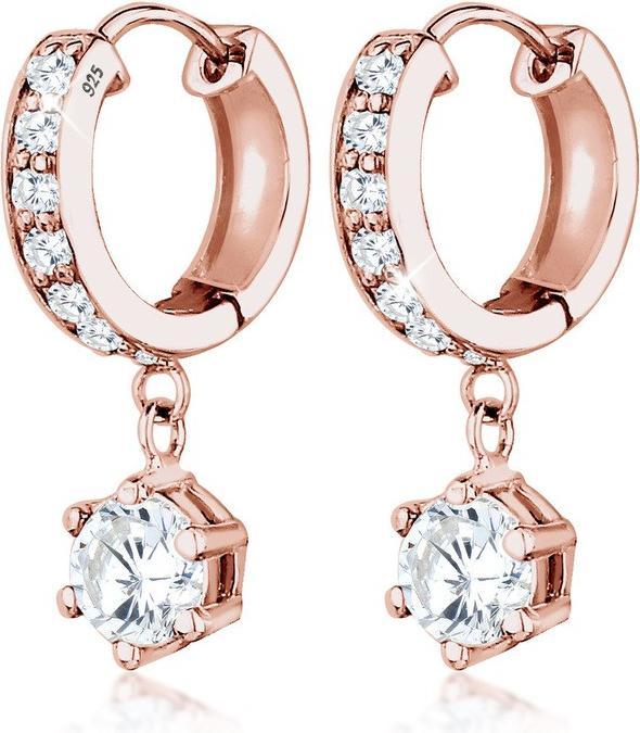 Immagine prodotto Elli Ladies hoop earrings silver 925 rose gold plated zirconia (Argento 925)