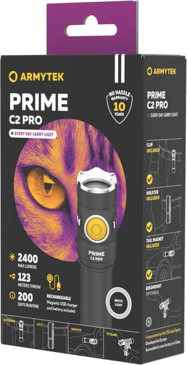 Actual product image ArmyTek Prime C2 Pro Magnetic Torch (11.80 cm, 2400 lm)