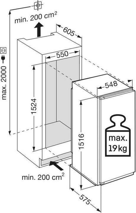 Actual product image Liebherr Liebherr-Integrierbarer Kühlschrank mit BioFresh-IKBc 2854-26-091602051 (235 l)
