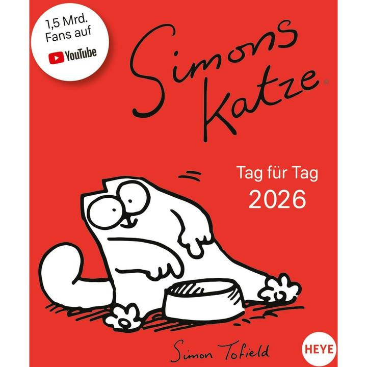 Simons Katze Tagesabreisskalender 2026 (11 x 14 cm, Harter Einband, Deutsch)