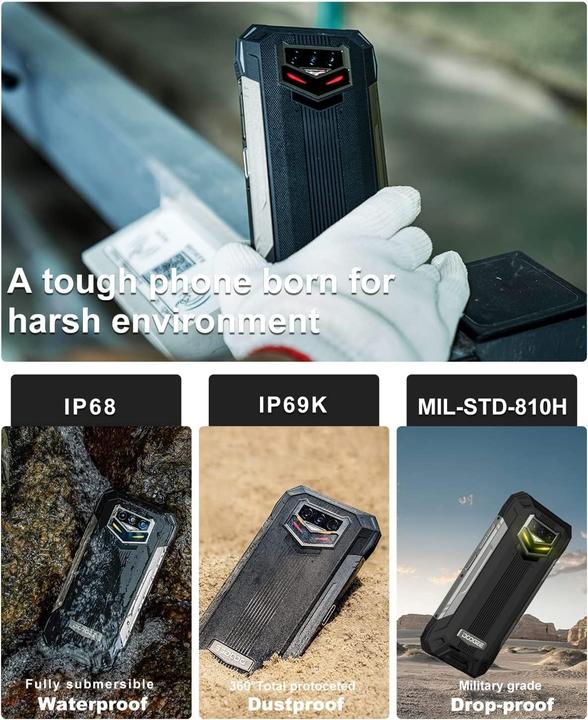 Produktbild Doogee S89 Pro -puhelin, 256/8 Gt, musta (256 GB, Schwarz, 6.30")