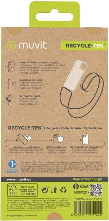 Productafbeelding Muvit Handyhülle for Change iPhone 15 Pro Max Durchsichtig