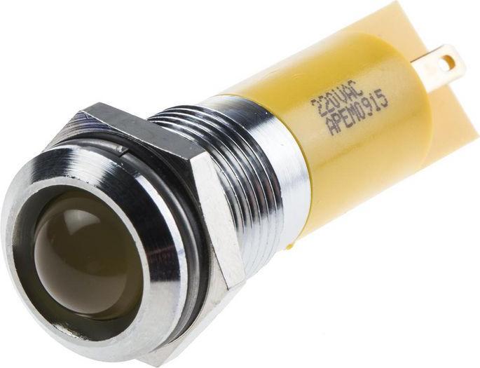 Produktbild RS PRO 14mm prom hyper bright LED,yellow 220Vac