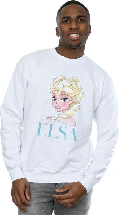 Actual product image Disney Mens Frozen Elsa Snowflake Portrait Sweatshirt (L)