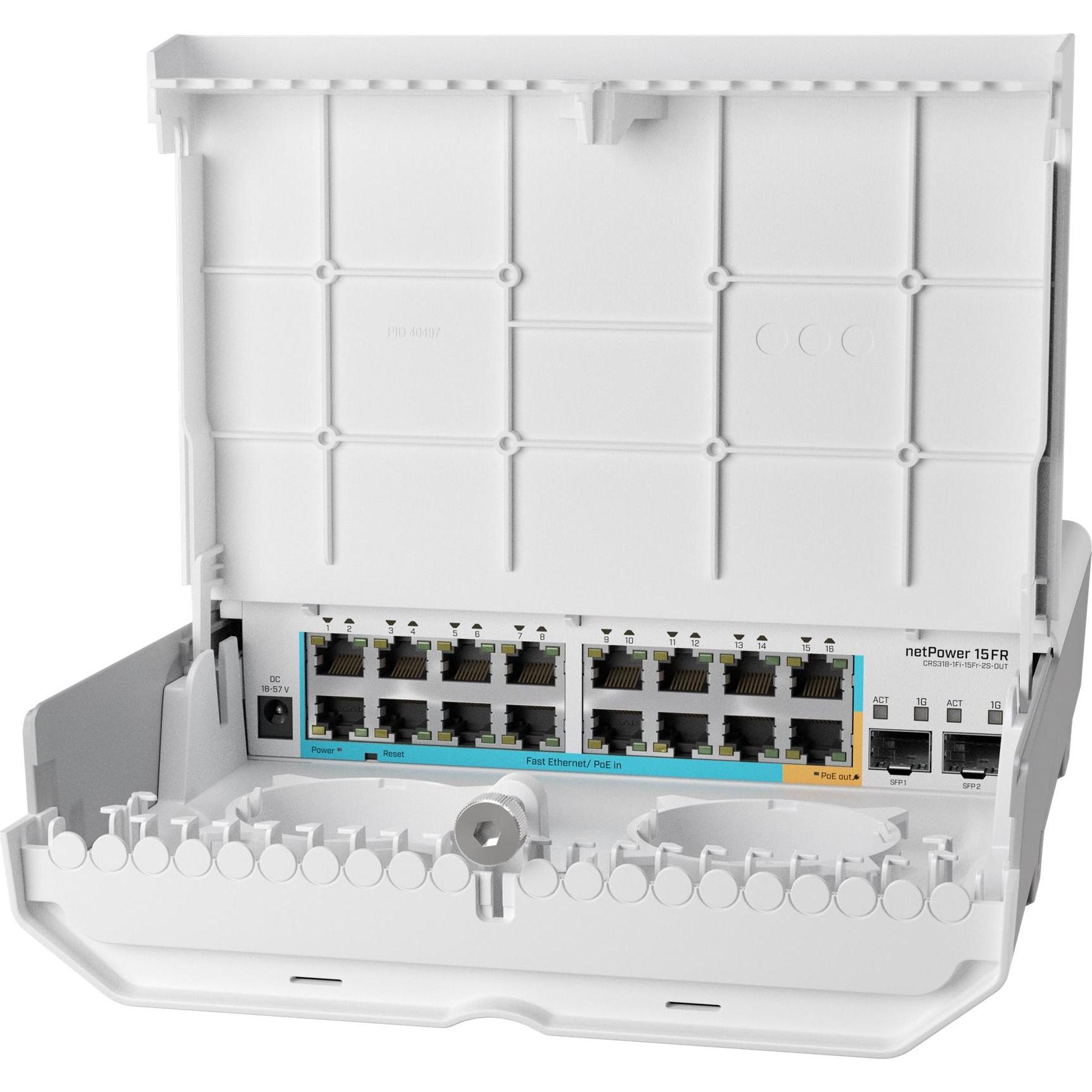 Thumbnail - MikroTik netPower 15FR (18 Ports), Netzwerk Switch, Weiss