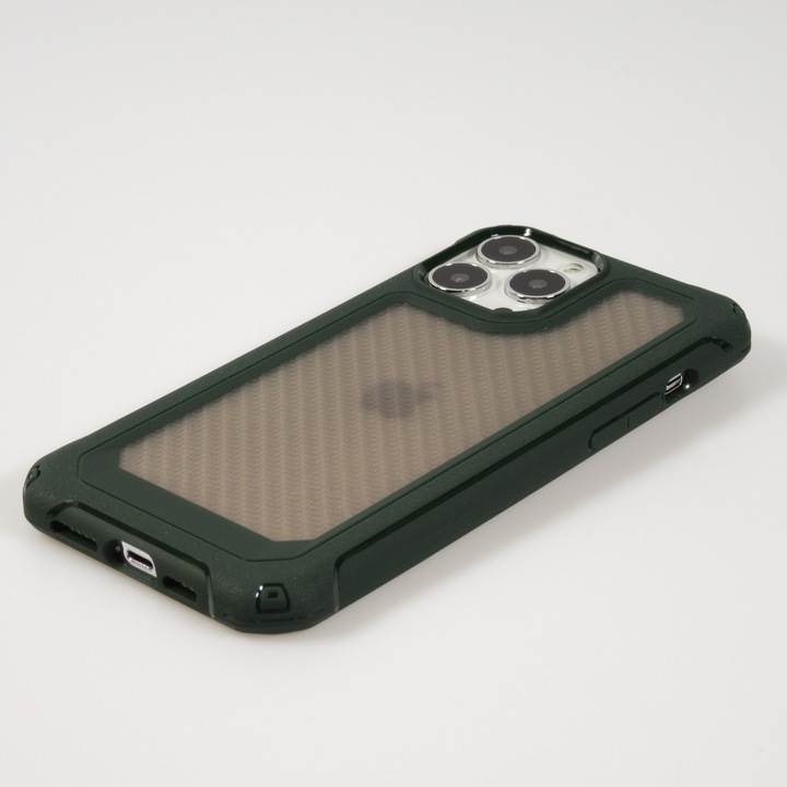 Actual product image PhoneLook Military Elite compact cover with semi-transparent carbon backing (Apple iPhone 14 Pro)