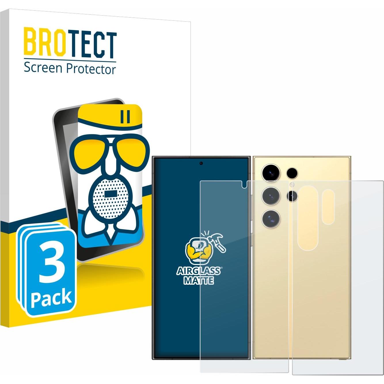 BROTECT AirGlass Panzerglasfolie Matt (3 Stück, Samsung Galaxy S21), Smartphone Schutzfolie, Grau