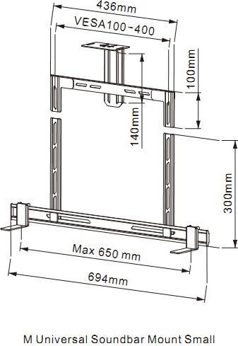 Actual product image Multibrackets M Universal Soundbar Mount (TV furniture, 10 kg, 32" - 40")