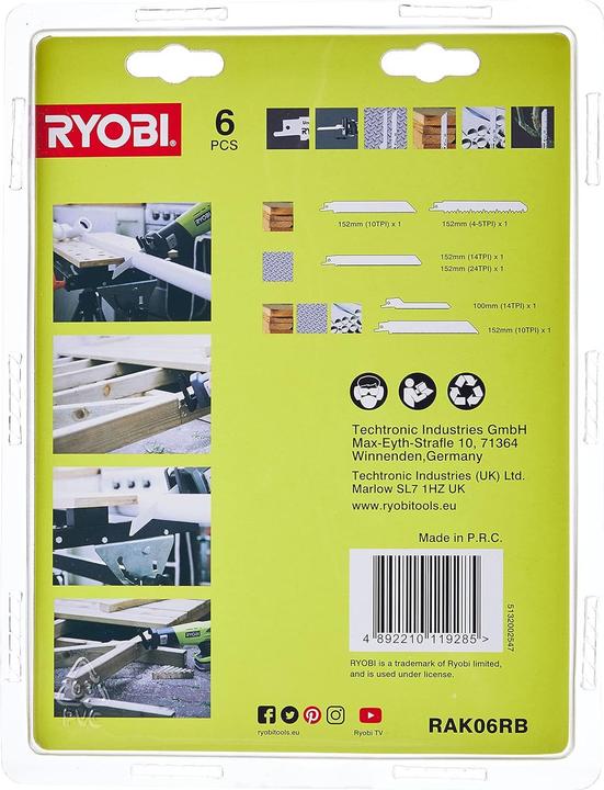 Produktbild Ryobi RAK06RB Stichsägeblatt (e)