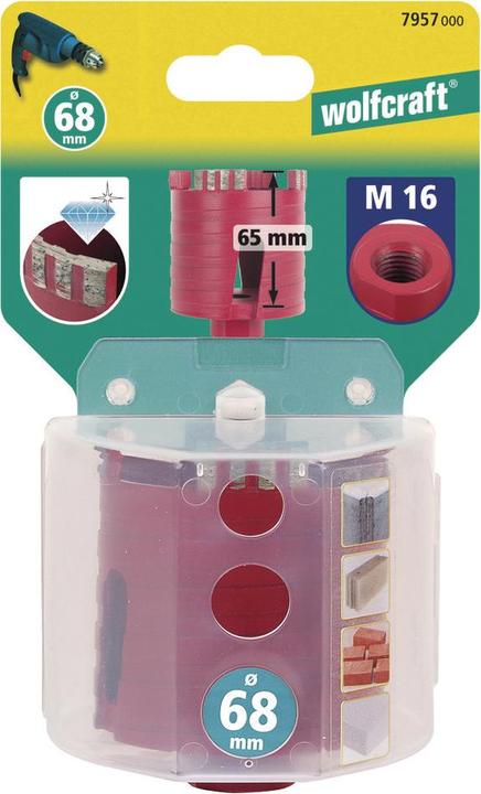 Produktbild wolfcraft 1 Diamantbestückte Bohrkrone ø68mm (68 Millimeter, 68 mm)