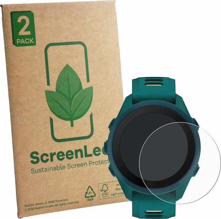 Produktbild ScreenLeaf Schutzfolie für Garmin Forerunner 170 Music nachhaltiger Displayschutz Display Schutz Folie Klar