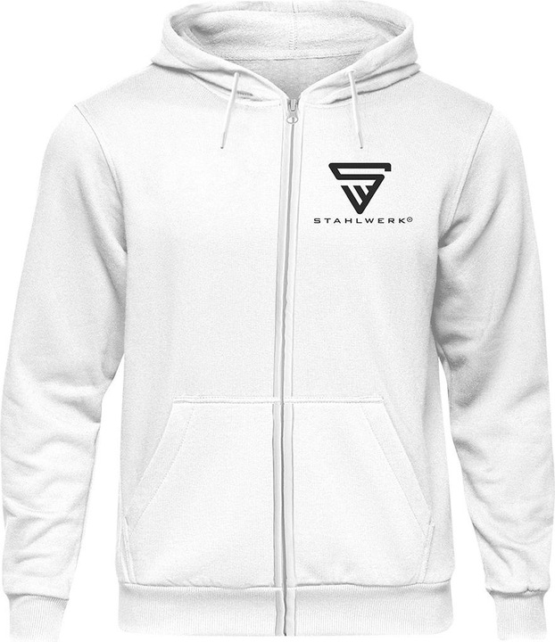 Actual product image Stahlwerk Hoodie hooded sweater hoodie with zipper in white size M (M)