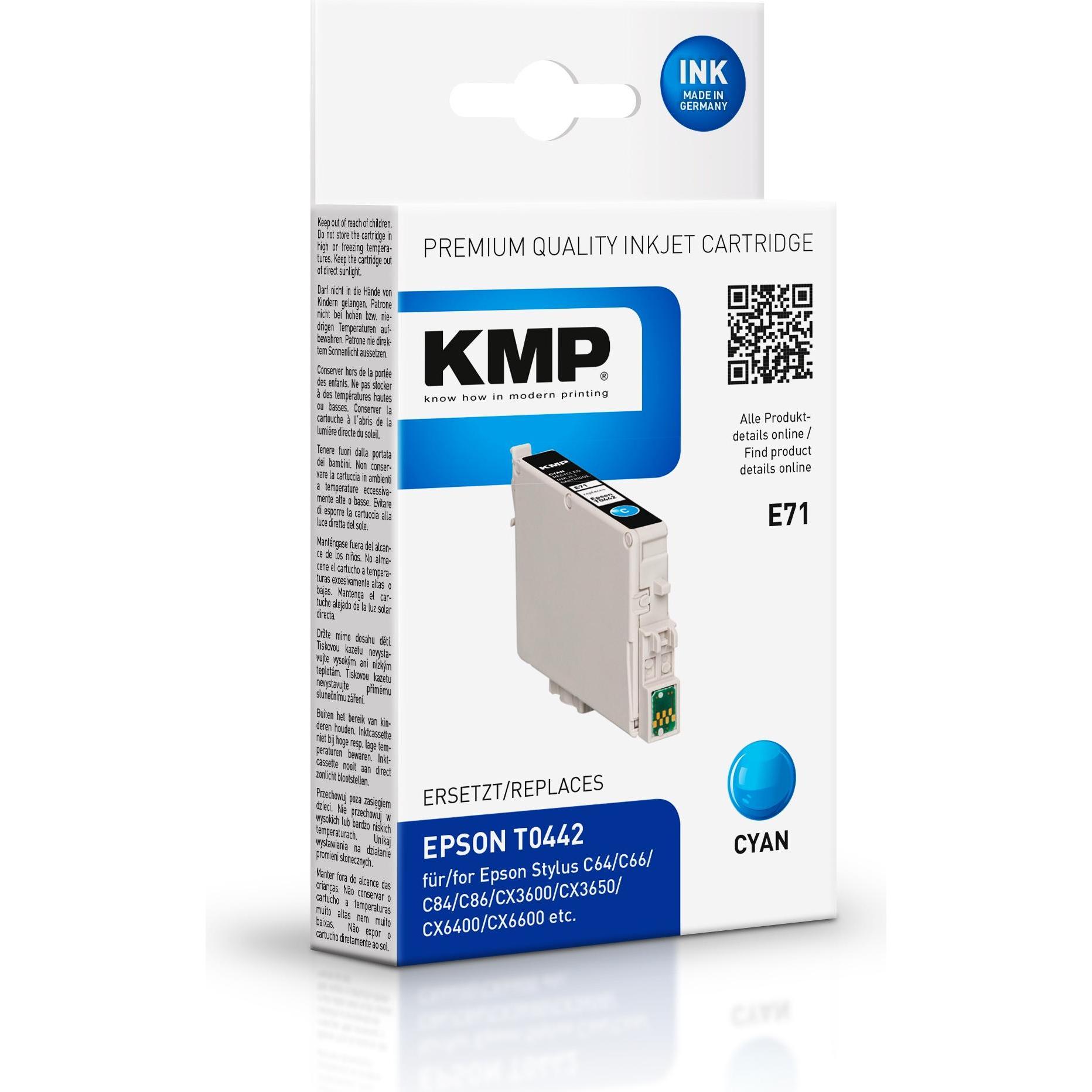 KMP, Druckerpatrone, E71 Tintenpatrone kompatibel mit Epson T 044 (C)