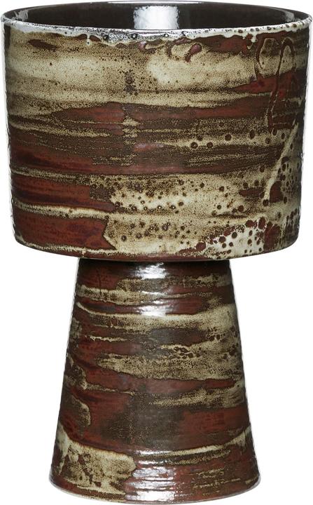 Hübsch - Plinth Pot Maroon/Sand (17 x 26 cm)