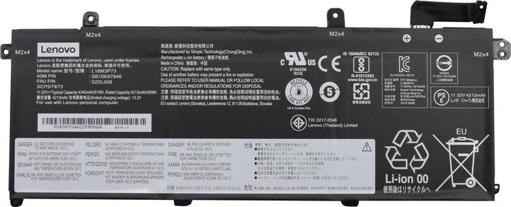 Produktbild Lenovo Internal 3c 50Wh LiIon SMP 02DL008 Battery - Batterie - 4.370 mAh (3 Zellen)