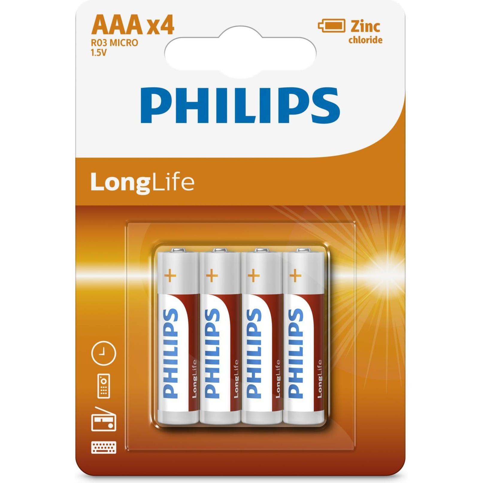 Philips R3 AAA-lange Akkulaufzeit (4 Stk., AAA) (R03L4B/10)