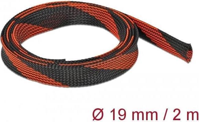 Image du produit Delock Gaine tressée extensible 2 m x 19 mm noir-rouge (Gaines pour câbles, 200 cm)