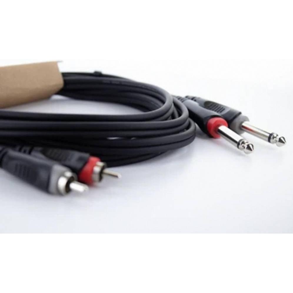 Cordial 14839 Klinke / Cinch Audio Anschlusskabel (2x Klinkenstecker 6.3 mm (mon (1 m, 6.3mm Klinke (Jack)), Audio Kabel