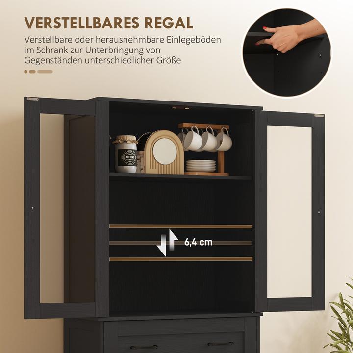 Produktbild Homcom Küchenschrank MDF, Spanplatte Schwarz