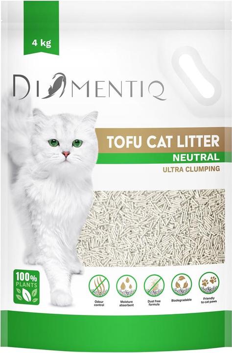 Produktbild Diamentiq Żwirek Tofu zbrylający 4 kg NATURALNY (Klumpend, Nicht staubend, Antibakteriell, 4 kg)