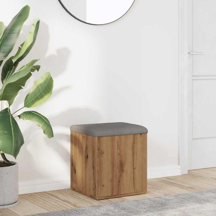 Immagine prodotto VidaXL Panca con portaoggetti Rovere artigianale 42x42x45 cm Materiale a base di legno Panca per scarpe (42 cm)