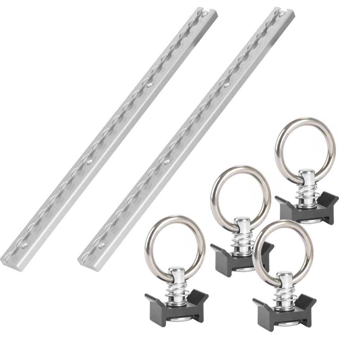 Stahlwerk, Spanngurt + Ladungssicherung, Zurrschienen 2er Set mit Zurrösen 50 cm Airlineschienen aus Aluminium