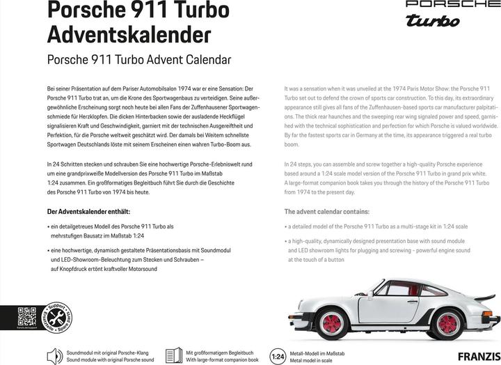 Immagine prodotto Porsche 911 Turbo Adventskalender 1:24 Grand-Prix-Weiss