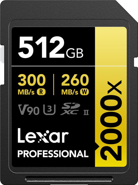 Produktbild Lexar Karta Professional 2000x SDXC 512 GB Class 10 UHS-II/U3 V90 (LSD2000512G-RNNNG) (512 GB, SDXC, U3, UHS-II)