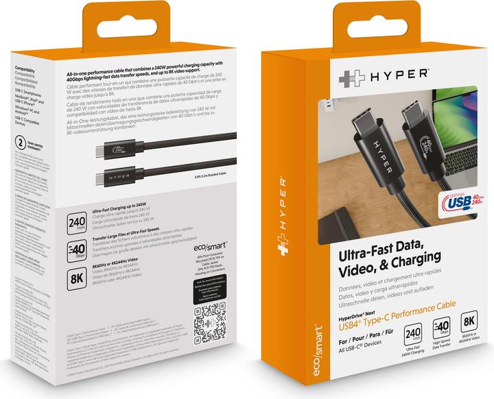 Image du produit Targus Câble de performance HyperDrive USB4 (1.20 m, 240 W)