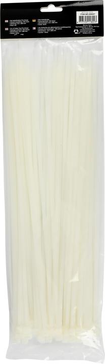 Image du produit ProPlus Attaches de câble 4,8 x 370 mm 100 pièces blanc (Serre-câbles en plastique, 370 mm, 100 pcs)
