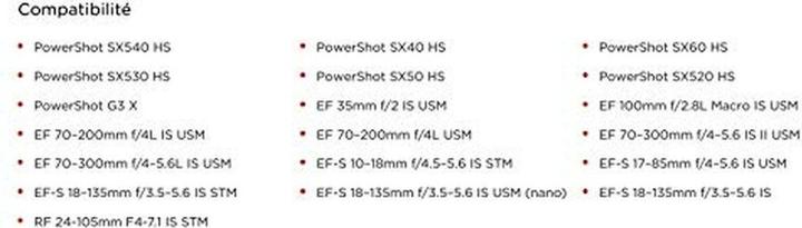 Valeurs nutritives et ingrédients Canon Pl-C B (67 mm, Filtre polarisant, 67 mm)