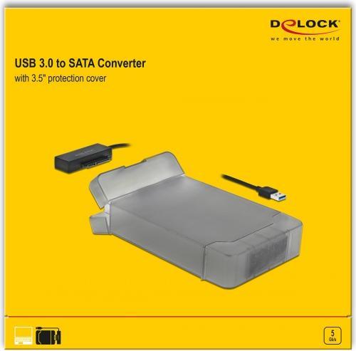 Produktbild Delock USB Type-A to SATA Converter with 3.5" Protection Cover