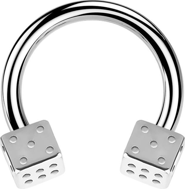 Immagine prodotto Star Piercing Campanile circolare in argento con due cubi (senza ottone, Acciaio chirurgico 316L)