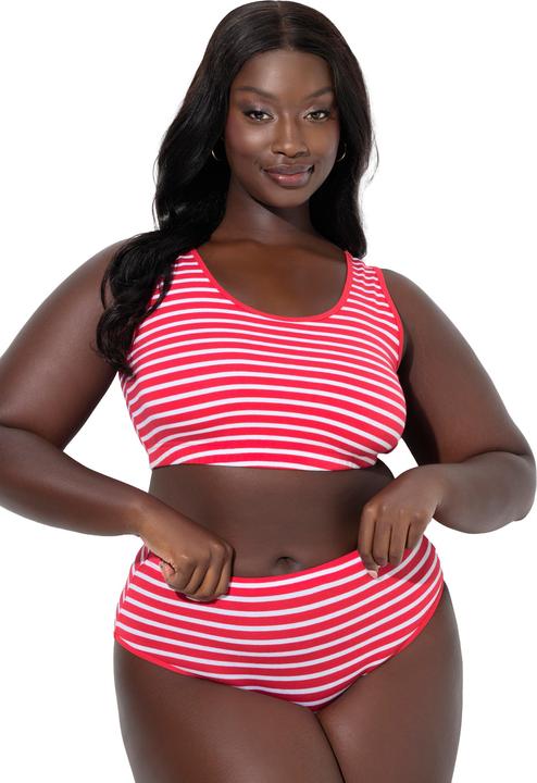 Produktbild Ulla Popken Midislips, 2er-Pack, Ringel/einfarbig (62, 2er Pack)