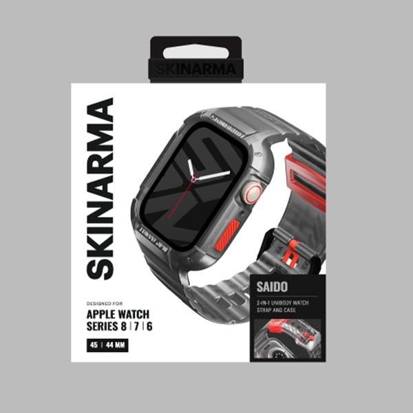 Produktbild Skinarma Band+Case Saido 2in1 Apple Watch 45/44mm smoke (Kunststoff-Verbundmaterialien, Silikon)
