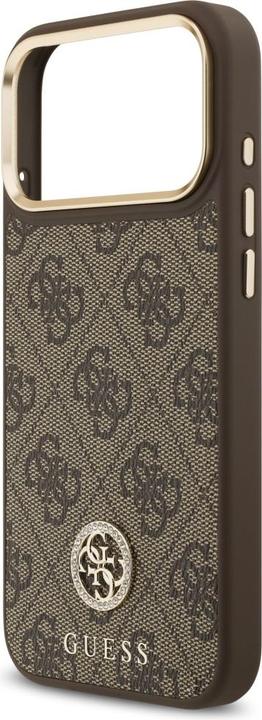 Immagine prodotto Guess 4G Strass Logo & Big Strap Metal Buttons MagSafe case for iPhone 17 Pro Max brown (Apple iPhone 17 Pro Max)