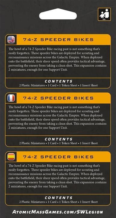 Actual product image Atomic Mass Games 74-Z Speeder Bikes Miniatures for Star Wars Legion