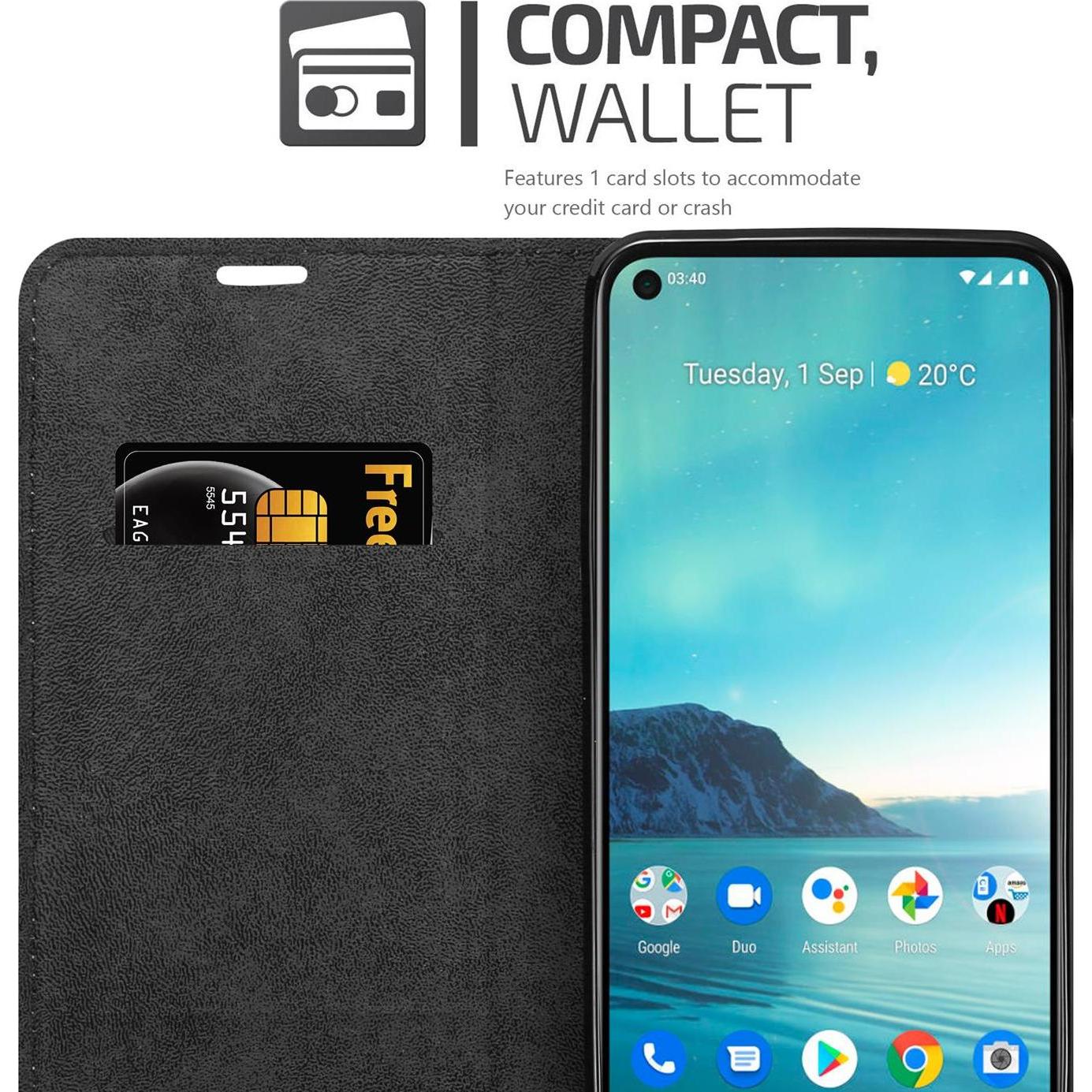 Thumbnail - Cadorabo Book Invisible Magnet Cover (Nokia 3.4), Smartphone Hülle, Schwarz