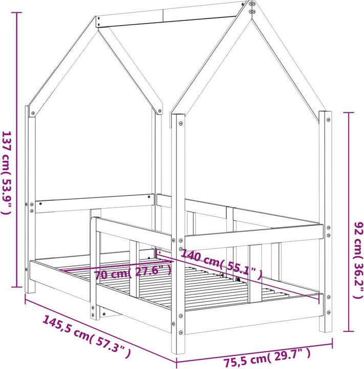 Actual product image vidaXL Kinderbett (80 x 160 cm)