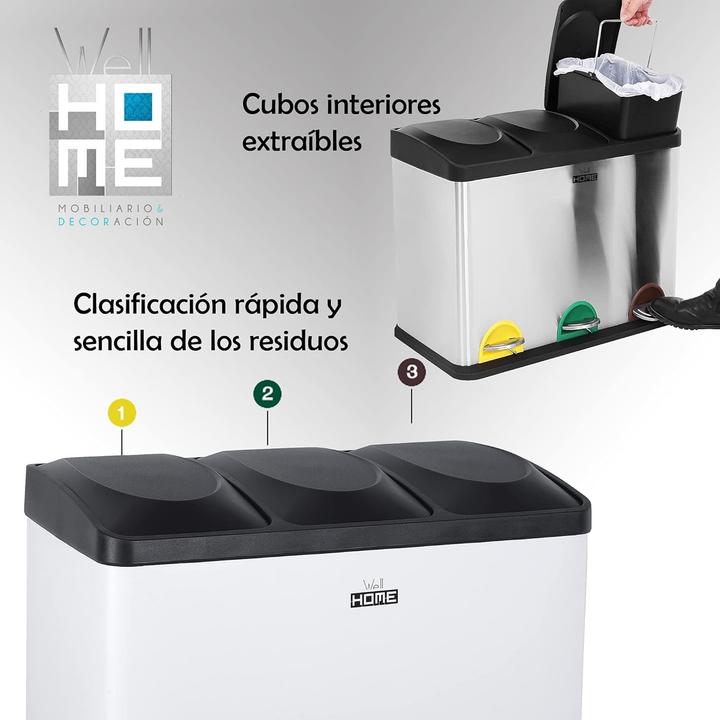 Produktbild Well Home Cestino dei Rifiuti Riciclato (45 l)