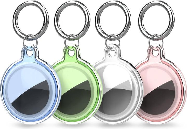 Produktbild Hurtel Wasserdichte Hülle für Apple AirTag - transparent, grün, blau, pink - 4 Stück